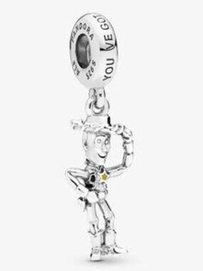 Pandora Silver Woody Dangle Charm with Yellow Star Accent - NWOT